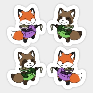 Kitsune and Tanuki Noodles Sticker